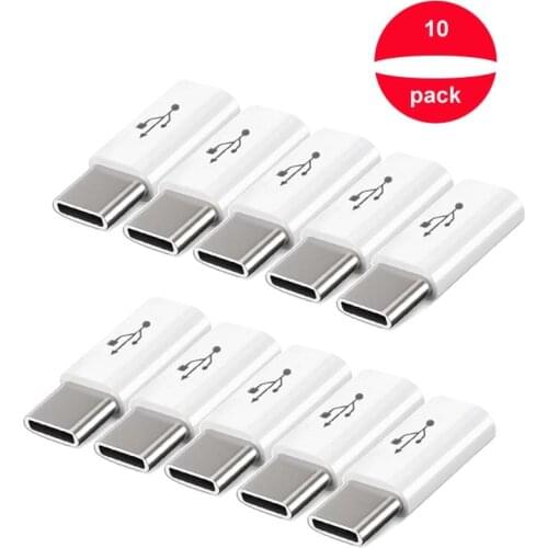 10PCS Type C Adapter Male to Micro USB Female C OTG Support Data Sync Charge Converter For Samsung Note 9 LG Huawei