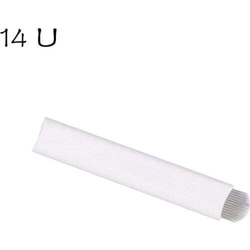 100 pcs 14 pin U makeup blade microblading needles u 14 pin permanent makeup eyebrow tattoo needles with Lot No. Expiry Date
