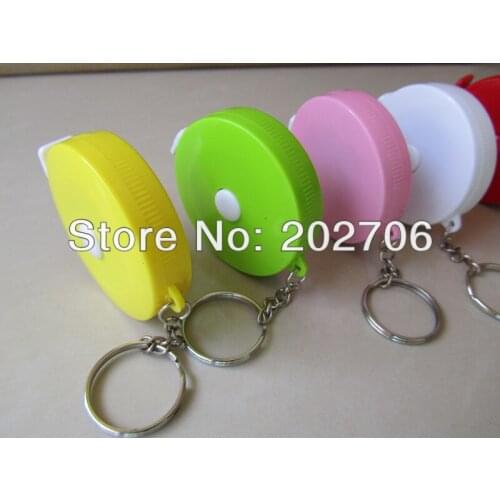 150cm/60inch round shape measure tape key ring tape gift promotion tape waist tape body tape mix color 50pcs/lot