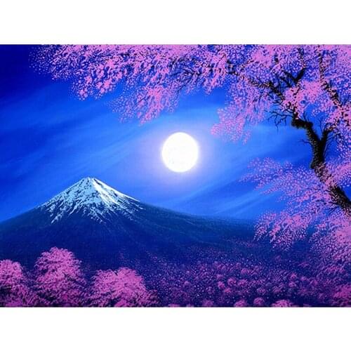 5D DIY diamond painting "cherry snow mountain" 3D embroidery cross stitch mosaic home decoration gifts