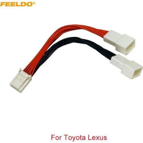 FEELDO Car Audio Radio Harness Cable Splitter 1 to 2 Cable For Toyota Lexus Aux In Interface Adapter