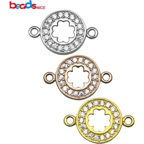 Beadsnice 925 sterling silver connector setting with crystal for bracelet making diy gift for girlfriend ID21422
