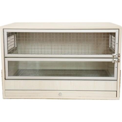 Squirrel Hamster Totoro Dog Cat Iron Cage Wood Cabinet Cage Ecological Board Ice Mat Stainless Steel Mesh Villa Non-Acrylic Cage