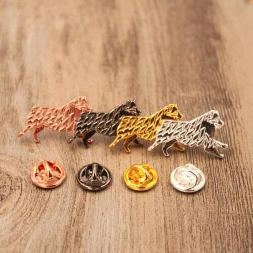 Mdogm Australian Shepherd Dog Animal Brooches And Pins Suit Cute Metal Small Father Jewelry Fashion Cap Gift For Male Men B053