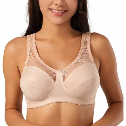 Minimiser Bra for Women Sexy Lace Large size Non padding Wirefree Full cup Bras Plus Size Bralette Breathable Underwear BCDEFGH