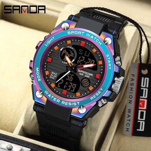 SANDA Brand G Style Men Digital Watch Shock Military Sports Watches Fashion Waterproof Electronic Wristwatch Mens Relogios