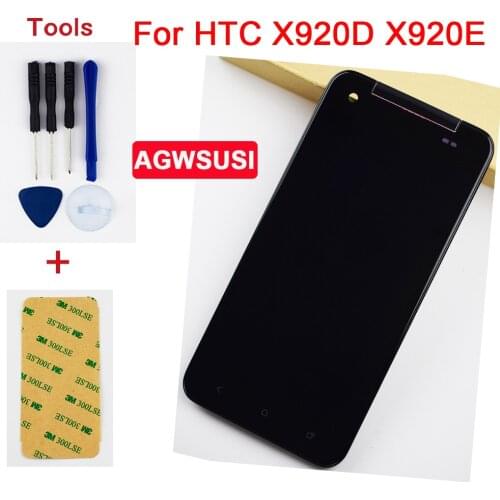 For HTC Butterfly DNA X920D Full Touch Screen Digitizer Sensor Glass + LCD Display Monitor Panel Module Assembly + Frame