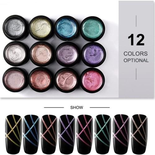 Elastic Metal Spider Painting Drawing Gel DIY UV Soak Off Nail Lacquer