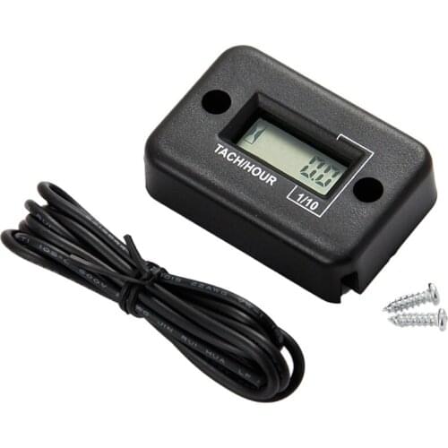 Inductive Digital RPM Tach Hour Meter Tachometer 2/4 STROKE for Motorcycle Jet Ski Boats Forklift Truck Dirt Bike HM012