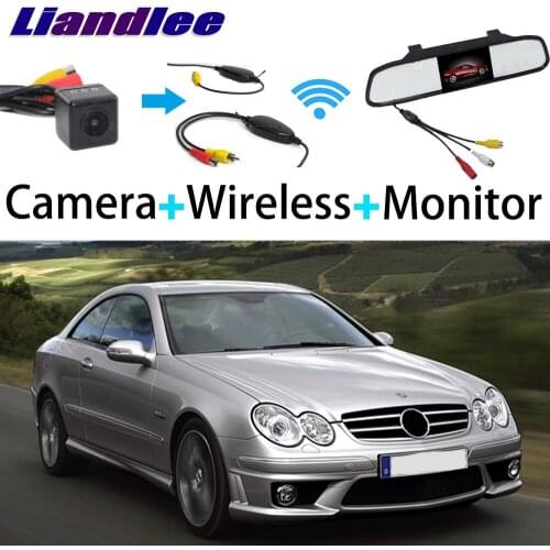 Liandlee 3in1 Wireless Receiver Mirror Monitor Special Rear View Camera For Mercedes Benz CLK270 CLK320 CLK350 CLK500 CLK55/63