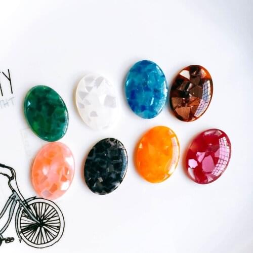 20pcs 18x25mm Oval Resin Cameo Cabochons Mixed Color Flat Back Cabochon Setting Supplies for Jewelry Finding