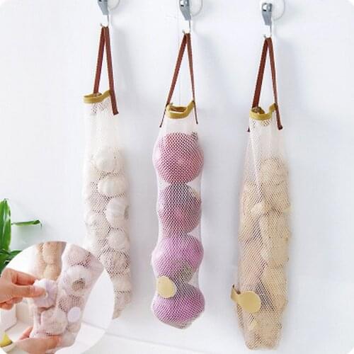Kitchen Vegetable Hanging Storage Bag Garlic Onion Hanging Bag Physical Breathable Storage Mesh Bag