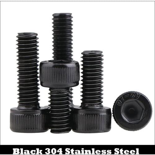 M5 M5*20 M5x20 M5*25 M5x25 M5*30 M5x30 DIN912 Black 304 Stainless Steel Cup Cap Allen Head Bolts Inner Hex Hexagon Socket Screw