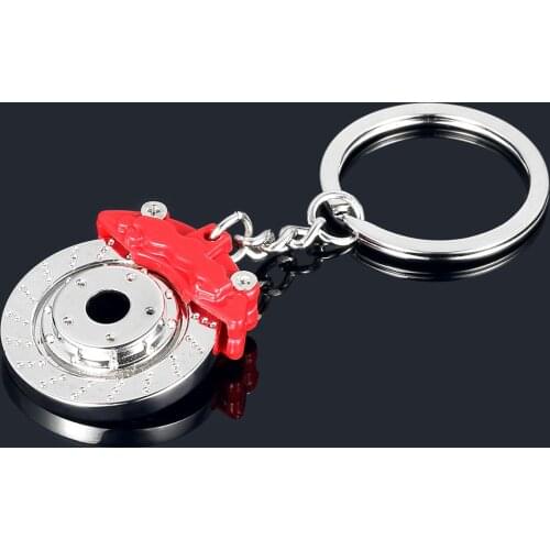 Metal Auto Parts Disc Brake Keychain Hub Calipers Key Ring for Car Pendant Key Chain for Men Gift Trinkets
