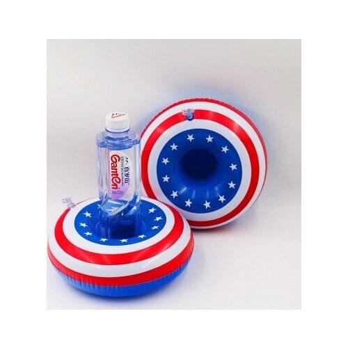 Inflatable Water Coaster Floating Drink Cup Holder Stars and Stripes American Flag Inflatable Cup Holder