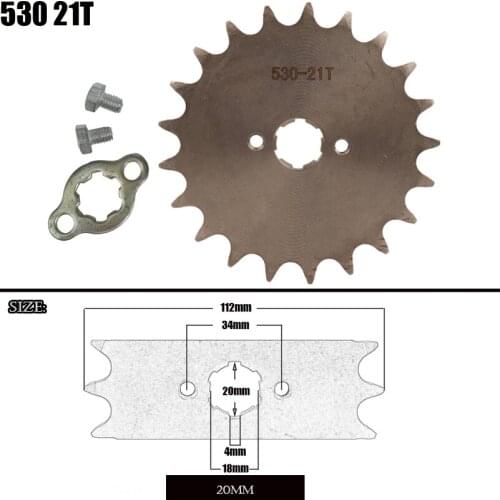 Front Engine Sprocket 530 21T 20mm For 530 Chain With Locker Motorcycle Dirt Bike PitBike ATV Quad Parts