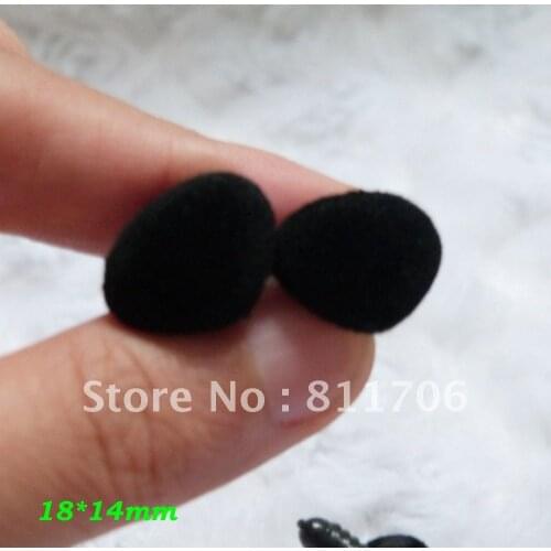 18*14mm 100pcs Toy Animal Triangle Flocking Plastic Noses Bear Toy with Washers toy accessories