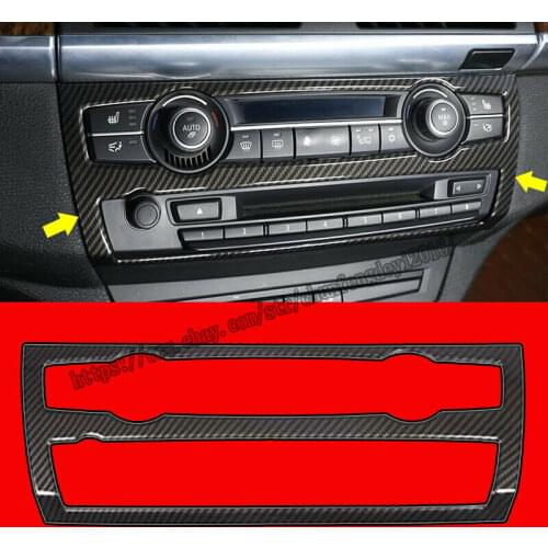 Fit For BMW X5 E70 2008 2009 2010 2011 2012 2013 Carbon Fiber pattern Air Conditioning Control Panel 1pcs