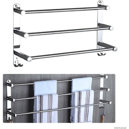 Stretchable Adjustable Stainless Steel Towel Bar 3-Tier Flexable Bathroom Rack Wall Mount Hand Towel Hanger Holder M9 Wholesales