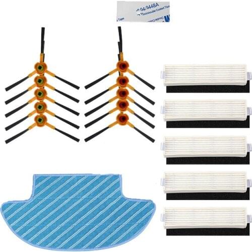 Brush *10 + Filter *5 + Sponge filters *5 + Mop cloth *1 + Magic paste *5 for ecovacs deebot Slim DA60 Robotic Vacuum Cleaner