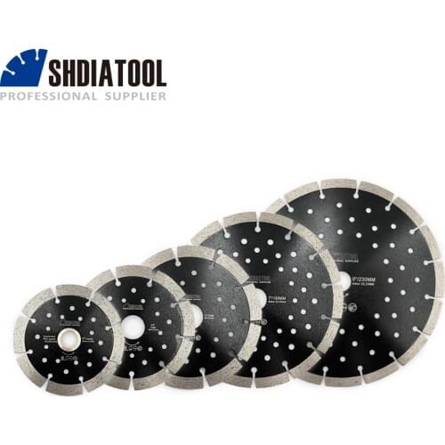 SHDIATOOL 1pc Diamond Hot Pressed Segmented SawBlade with Multi Hole Cutting Disc for Granite Marble Stone Tile Concrete Blade