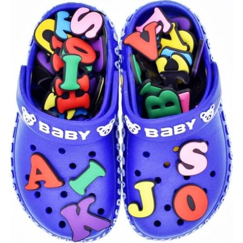 10Pcs PVC A-Z 26 Capital Letters Colourful Shoe Accessories Shoe Charms Shoe Decorations for Clog Bracelet Wristband Kid Gift