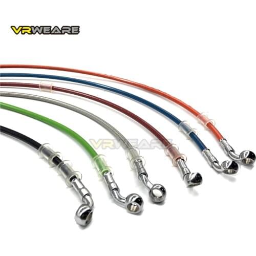 Motorcycle Universal Brake Hose Line Steel Brake cable Hydraulic Banjo pipe 400mm-1500mm for head both sides 28 ° -60