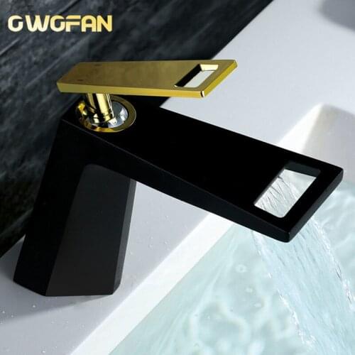 Bathroom Faucet Waterfall White Painted Basin Single Hole Faucet Hot and Cold Under Counter Basin Wash Basin Art Faucet S79-348