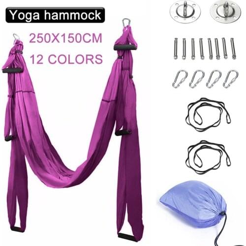 Aerial Yoga Hammock 2.5*1.5m Anti-Gravity Yoga Hammock Full Set 6 Handles Hammock Swing Gym Hanging Belt Swing Strap Pilates