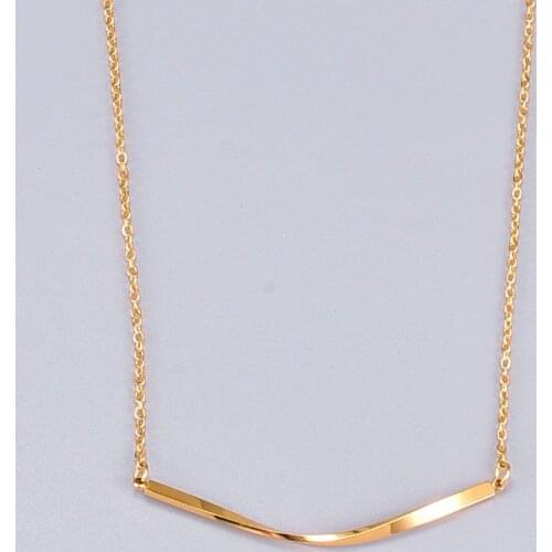 YCHM Mobius Curved Smile Arc Smiley Face Necklace Stainless Steel Choker Gold Color Twist Wire Necklace For Women Jewelr