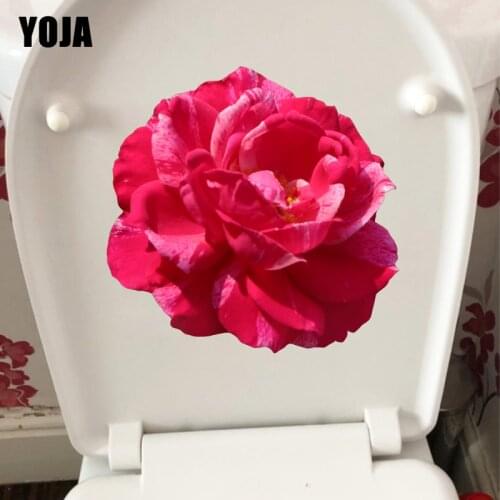 YOJA 25.1CM×24.6CM Blooming Safflower Beautiful Wall Decor Flowers Toilet Stickers T1-2667