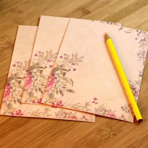 10pcs New Flower Letter Pad Envelope Letter Paper School Stationery Vintage Office Message Writing Love Paper Letter Set Womens