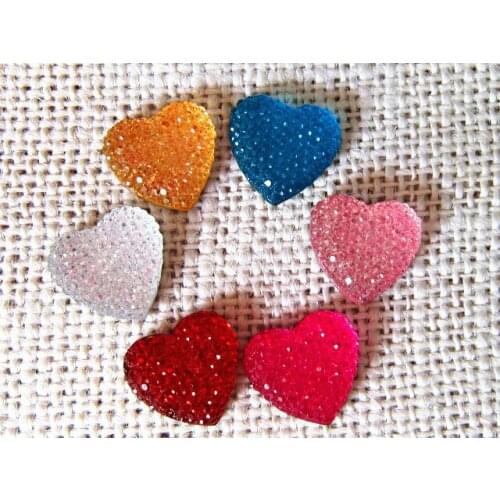 30pcs/lot flat back resin resin heart ,DIY resin craft accessories fashion resin cabochons