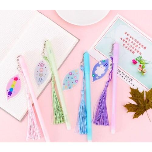 4pcs/lot Kawaii Creative Love Candy Bear Pendant Tassel Pendant Gel Pen for Writing Students' gift School Office Supplies