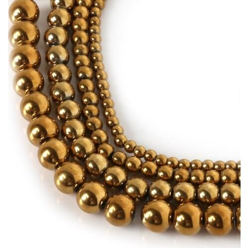 40-100Pcs/lot 4mm 6mm 8mm 10mm Natural Stone Black Hematite Beads Round Loose Beads Beads For DIY Bracelets Jewelry Findings