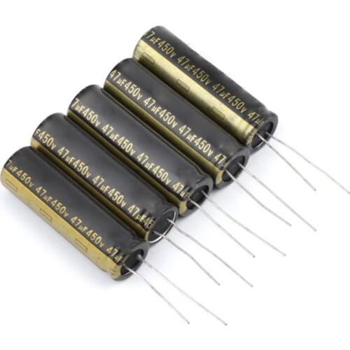 5pcs 450V 47UF Aluminum Electrolytic Capacitors For LCD TV LED 13x42mm J0PB