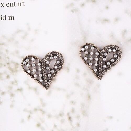 5PCS pearl love diamond beauty diy material diamond diy alloy jewelry accessories clothing buttons
