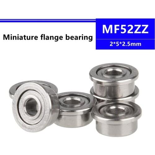50pcs/100pcs/500pcs MF52ZZ LF520ZZ 2*5*2.5mm miniature flange deep groove ball bearing 2x5x2.5 mm MF52 MF52-2Z MF52Z
