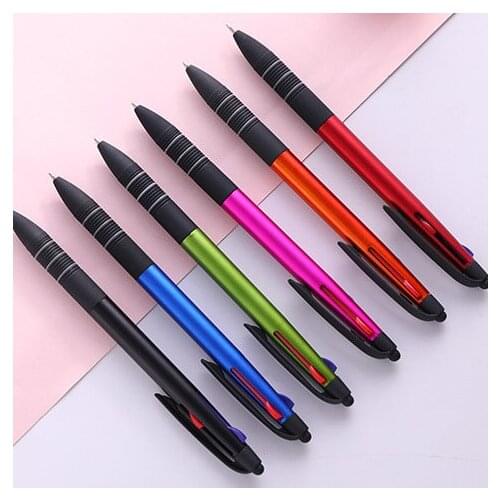 50pcs kawaii pen cute 3 in 1 multicolor ballpoint pens for school office writing supplies korean stationery stylo fashion pen