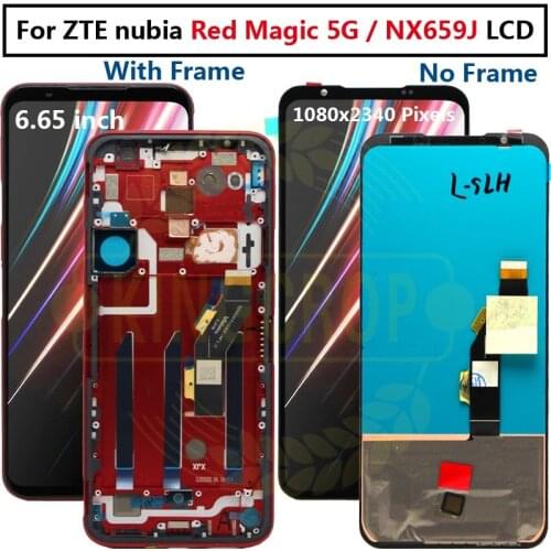 6.5" Original Amoled For ZTE nubia Red Magic 5G NX659J LCD Display Screen Frame Touch Panel Digitizer For nubia Red Magic5G LCD