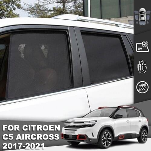 Magnetic Car Sunshade Front Windshield Door Mesh Frame Curtain For CITROEN C5 AIRCROSS 2017-2021 Side Window Sun Shade Protector