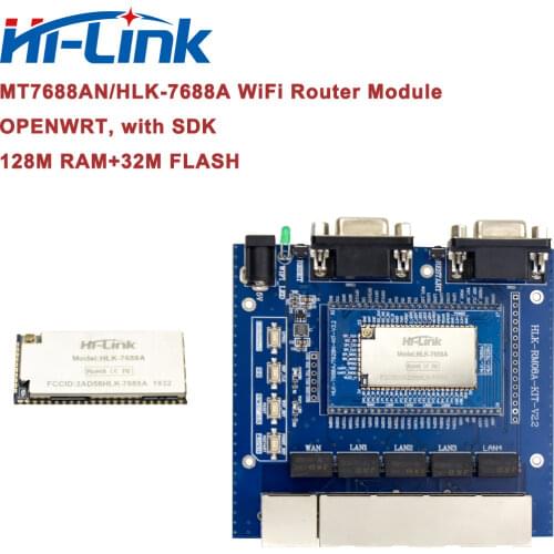 Free Shipping 2pcs/Lot MT7688A Wireless Module Kit UART to Ethernet Openwrt Transparent Transmission