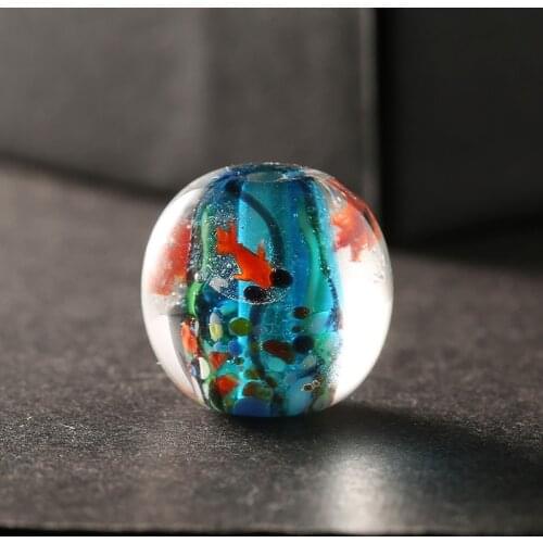 16mm Boutique Japanese-style Air Bubble Glazed Beads Small Goldfish Murano Lampwork Beads for Women DIY Jewelry Making Wholesale