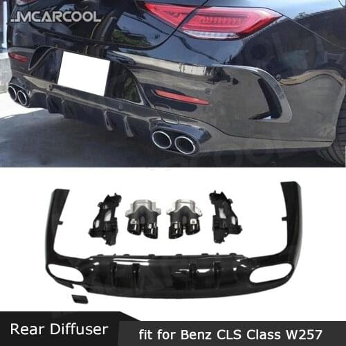 Carbon fiber Rear Bumper Diffuser For Mercedes Benz CLS Class W257 CLS260 300 350 450 CLS53 AMG 2019 UP PP Rear Lip Spoiler