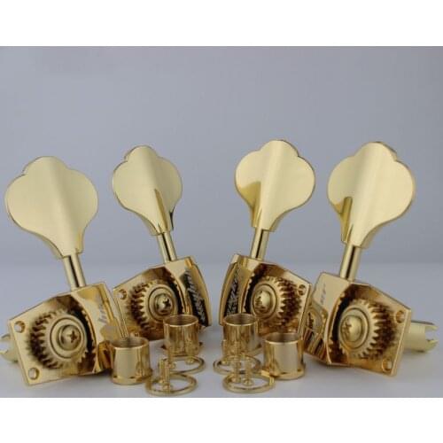 Guyker Bass Tuners 1:26 Ratio Open Gear Tuning Key Pegs Machine Head Replacement for Electric Jazz Guitar Bass Chrome