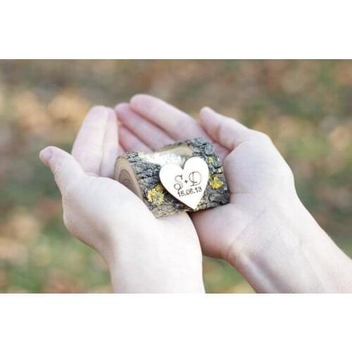 Custom Made Lovers Couple Gifts for Valentines Day Ring Box Rustic Wedding Wood Ring Box Holder Name Date Ring Bearer Box Tools