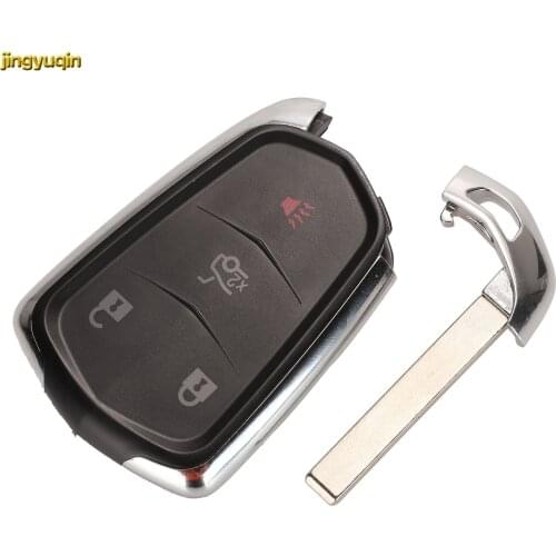 Jingyuqin Flip Remote Smart Car Key Fob Shell For Cadillac ATS CT6 CTS SRX XT5 XTS 2014 2015 2016 Replacement Housing 4 Buttons