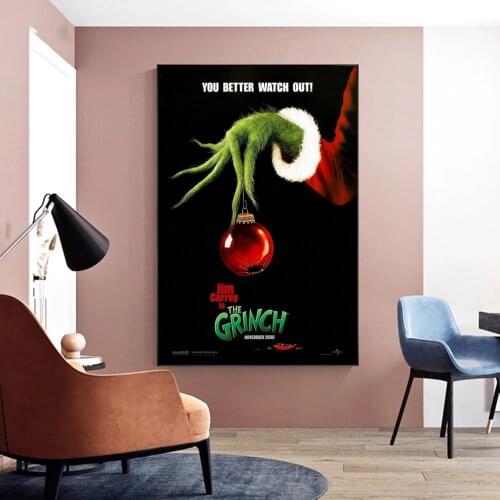 Dr Seuss' How the Grinch Stole Christmas Movie Poster Classic Popular Canvas Poster Wall Painting Home Decoration (No Frame)