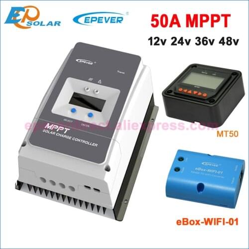 EPever 50A 60A 80A 100MPPT 12V24V36V48V Solar Charge Controller Max 150V 200V PV Input Common Negative Grounding 6415AN 6420AN