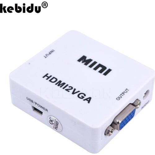 Mini Video Converter HD 1080P adpater With 3.5mm Jack Audio Output HDMI-compatible VGA Adapter Connector For PC Laptop to HDTV